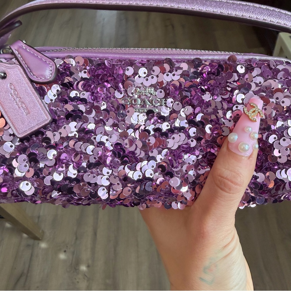 Coach Sequin Lilac handbag NWT - Picture 7 of 9